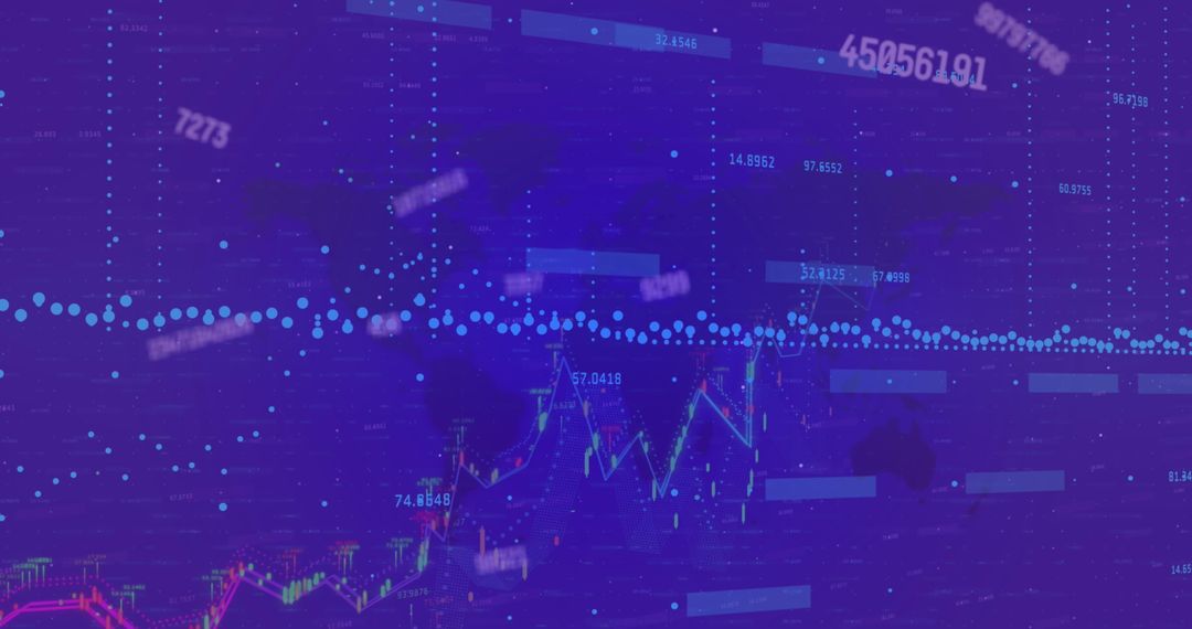 Digital Financial Data with Global Trading Analysis Concept