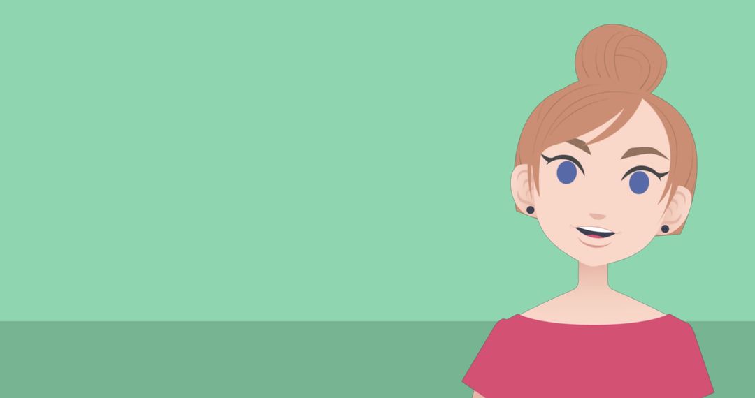 Animated Caucasian Woman Talking with Pointing Gesture