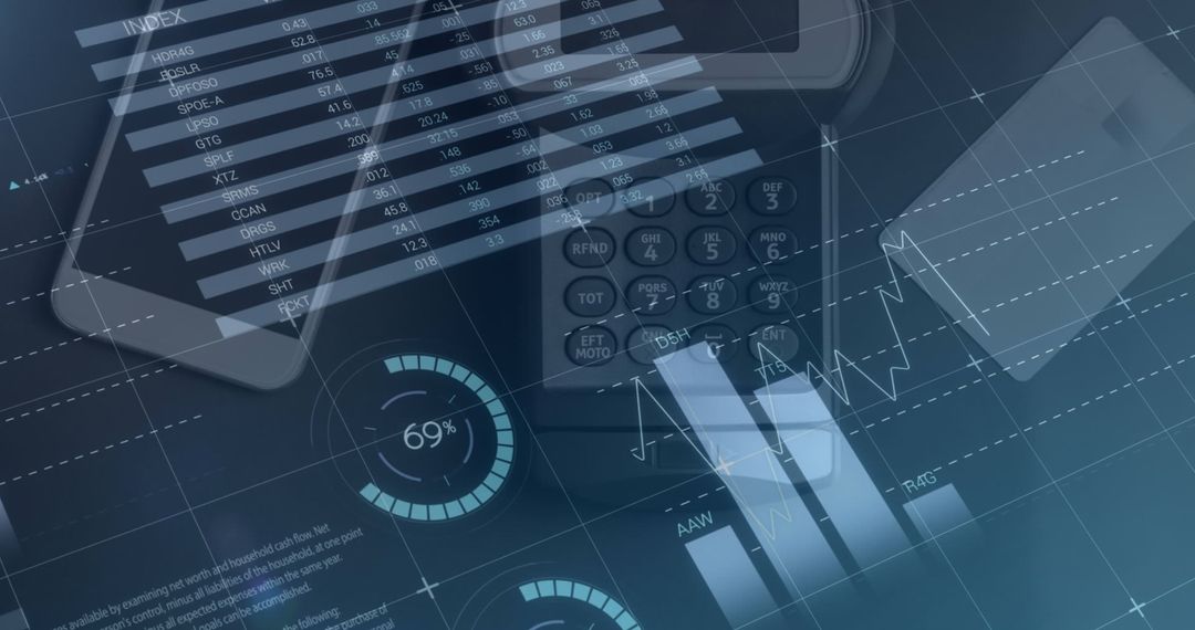 Digital Interface with Calculator and Data Visualization - Free Images, Stock Photos and Pictures on Pikwizard.com