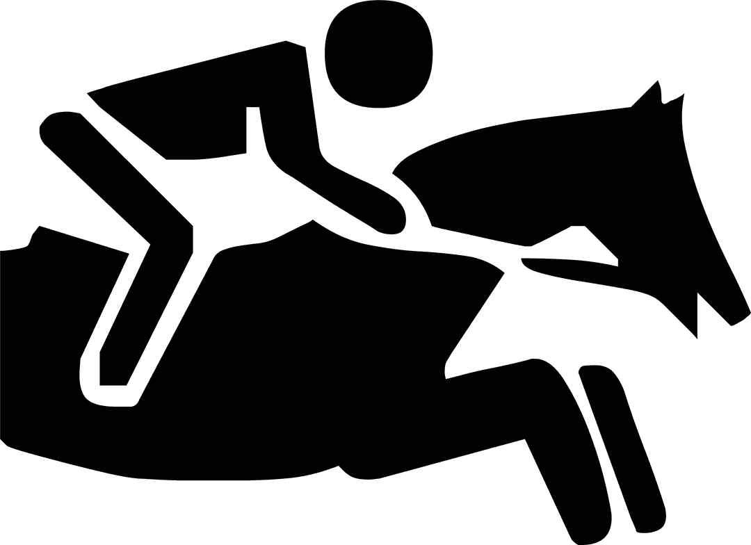 Transparent Silhouette of Man Riding Horse Galloping