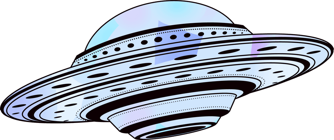 Illustration of Stylish UFO Floating on Transparent Background