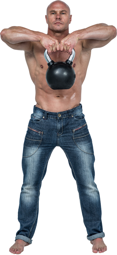 Transparent Bald Man Exercising with Kettlebell, Fitness and Workout - Download Free Stock Images Pikwizard.com