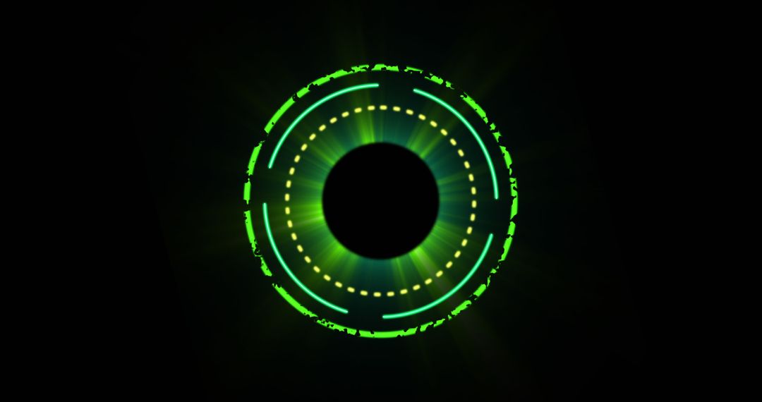 Glowing Green Circles in Digital Motion