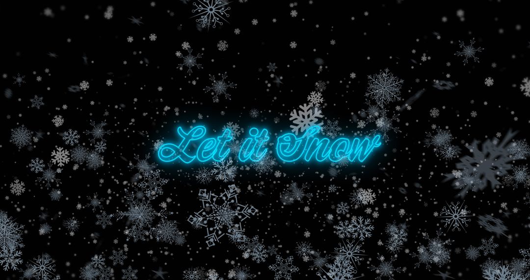 Winter Wonderland with Snowflakes and Let It Snow Text
