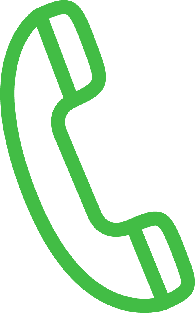 Green Phone Icon on Transparent Background for Communication Design