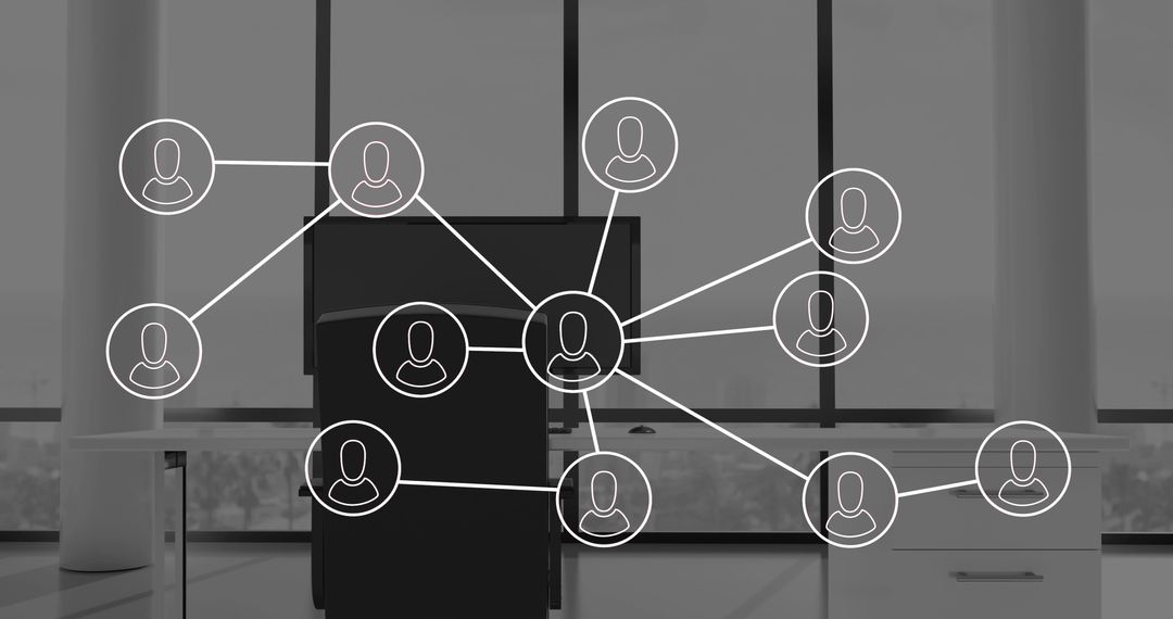 Digital Network Connectivity in Modern Office Concept