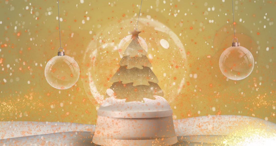 Whimsical Snow Globe Christmas Tree Animation - Free Images, Stock Photos and Pictures on Pikwizard.com