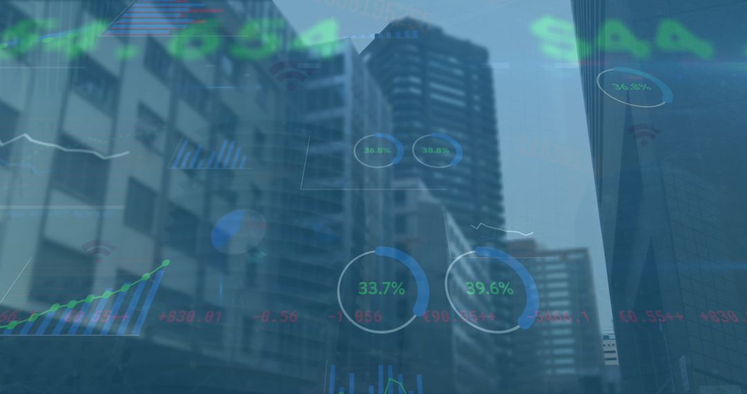 Financial Data Processing with Cityscape Background