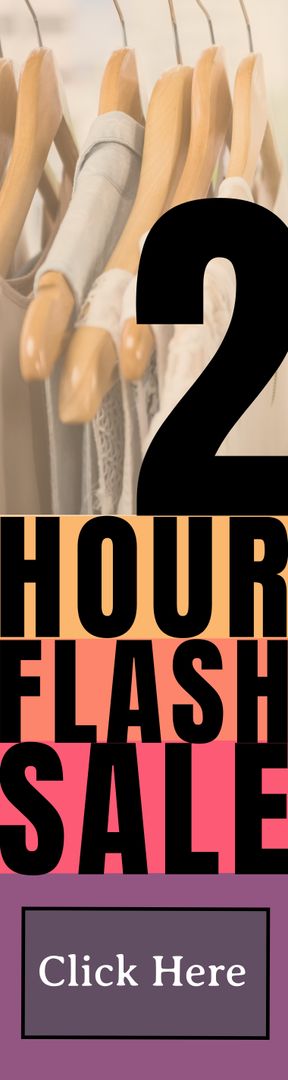 2 Hour Flash Sale Banner with Clothing Hangers