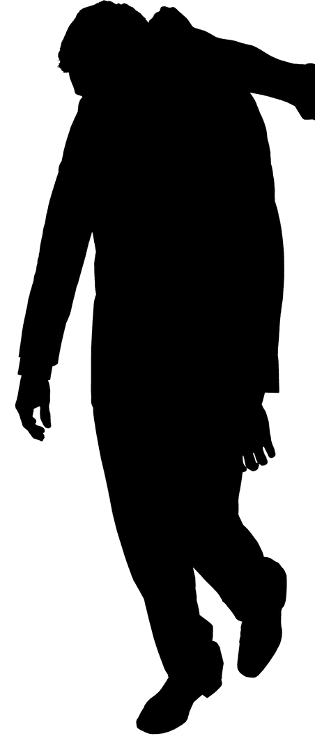 Silhouette of Figure Carrying Man on Transparent Background