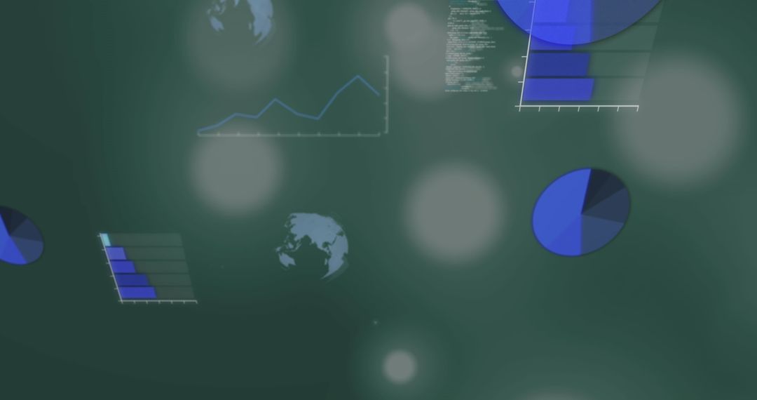 Data Visualization on Green Technology Themed Background