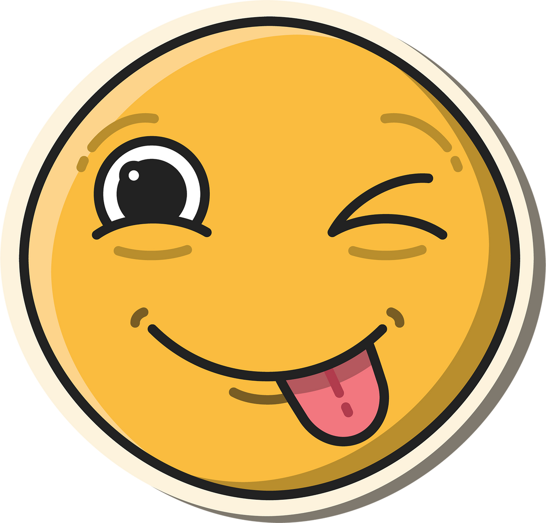 Playful Yellow Winking Smiley Emoji with Tongue on Transparent Background - Download Free Stock Images Pikwizard.com