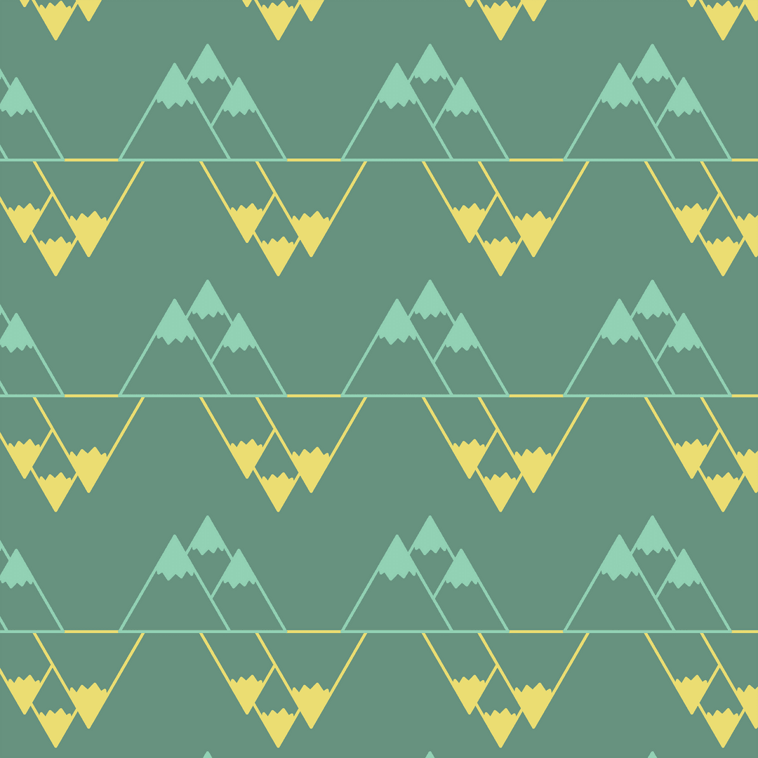 Seamless Geometric Mountain Pattern on Transparent Background