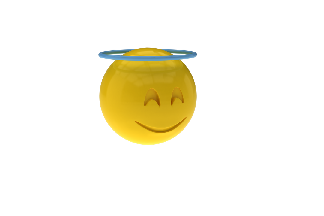 3D Transparent Angel Emoticon with Halo Floating - Download Free Stock Images Pikwizard.com