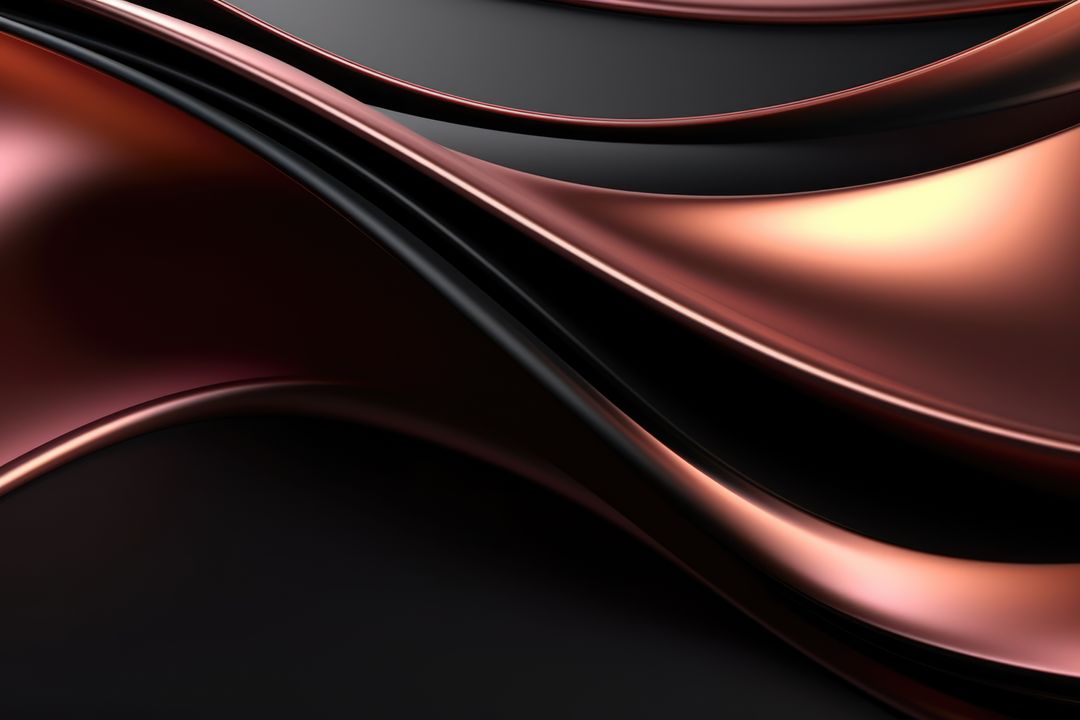 Shiny rose gold and black abstract curves, created using generative ai technology - Free Images, Stock Photos and Pictures on Pikwizard.com