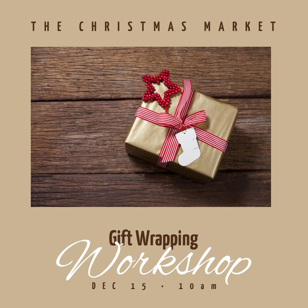 Festive Gift Wrapping Workshop Promotion with Holiday Ribbon