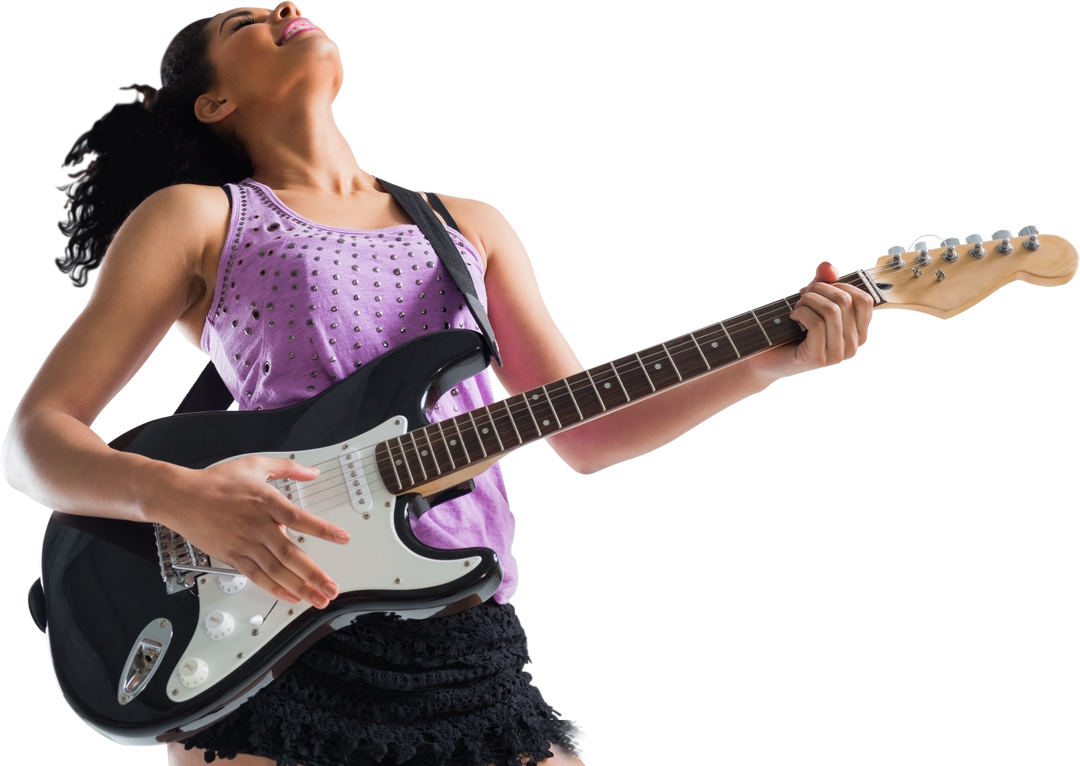 Rock Singer Holding Electric Guitar on Transparent Background - Download Free Stock Images Pikwizard.com