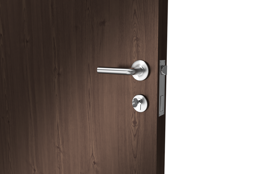 Closeup of Wooden Door Handle and Lock on Transparent Background - Download Free Stock Images Pikwizard.com