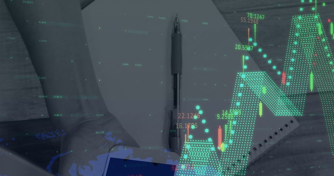 Digital Finance Interface with Smartphone and Data Analysis Concept