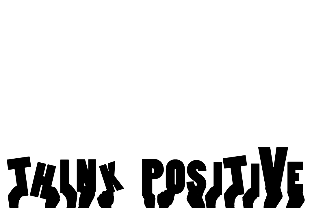 Hands with Think Positive Motivation Text on Transparent Background