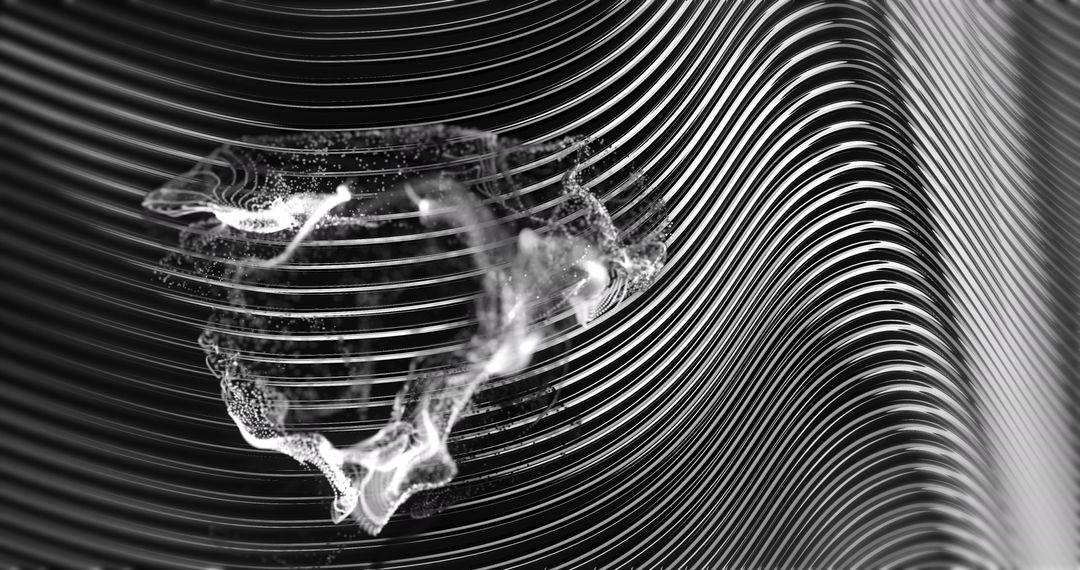 Futuristic Black and White Abstract Digital Art