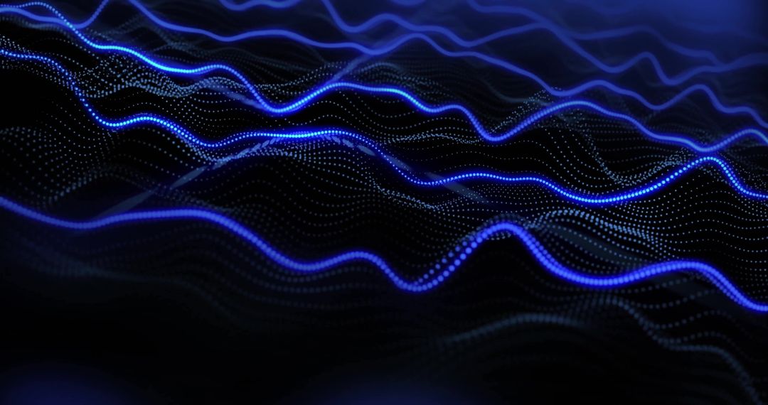 Abstract glowing lines on black background representing data flow