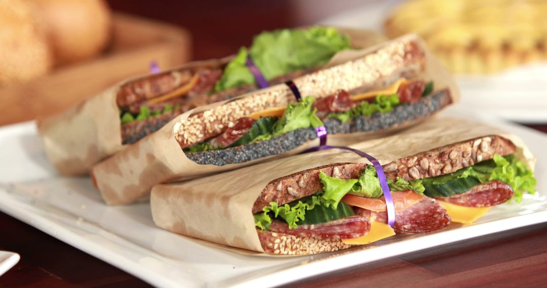 Gourmet Sandwiches with Salami and Wholegrain