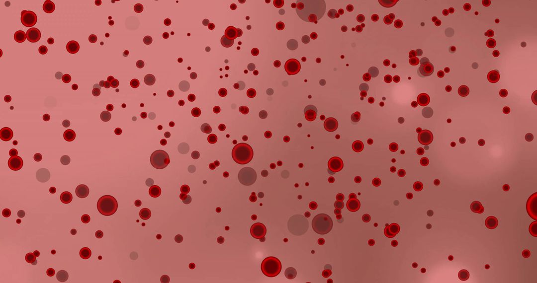 Abstract Visualization of Blood Cells on Pink Background