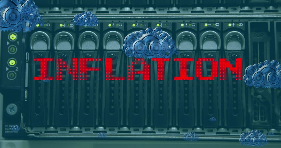 Inflation and Cloud Technology in Server Room Concept