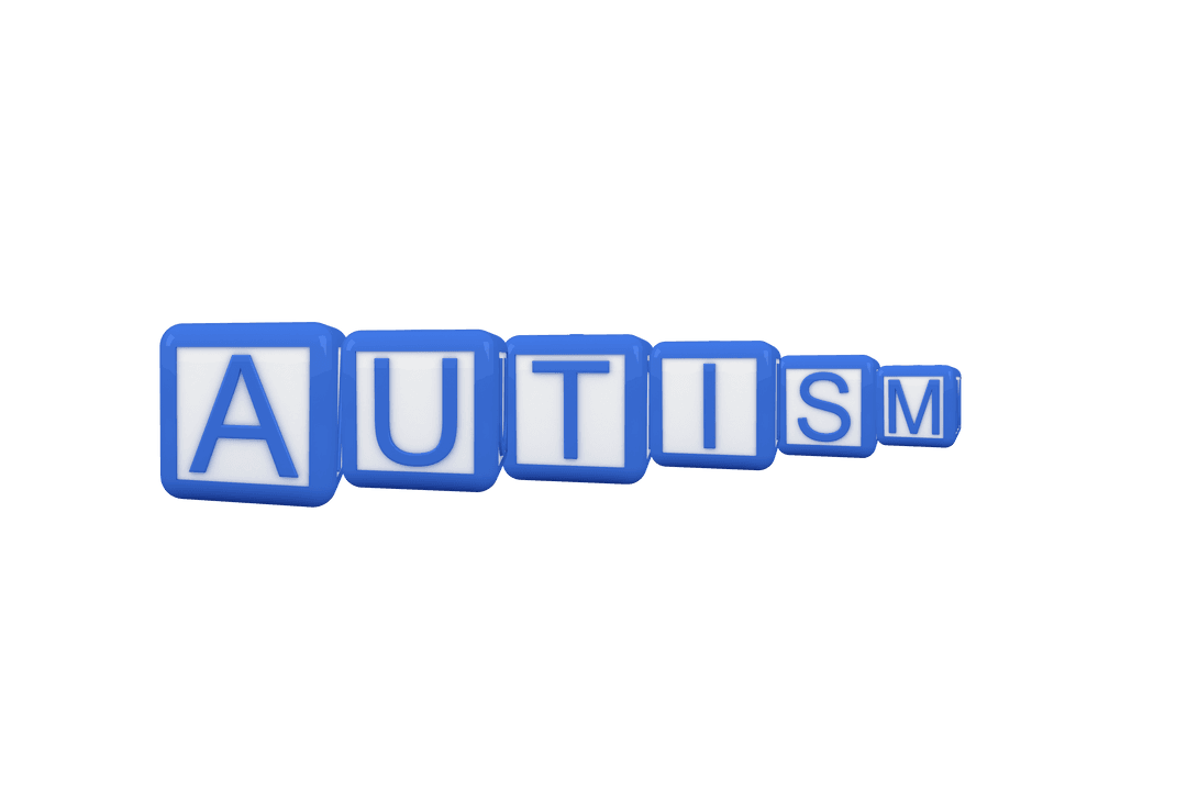 Autism Awareness Text on Transparent Background Vector