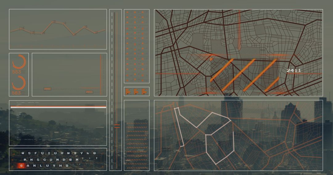Futuristic Interface Analyzing Urban Data