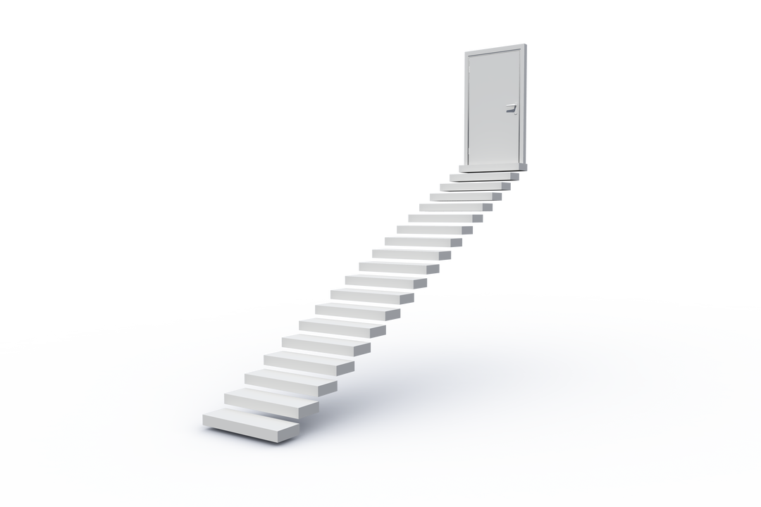 White Stairs Leading to Door on Transparent Background - Download Free Stock Images Pikwizard.com