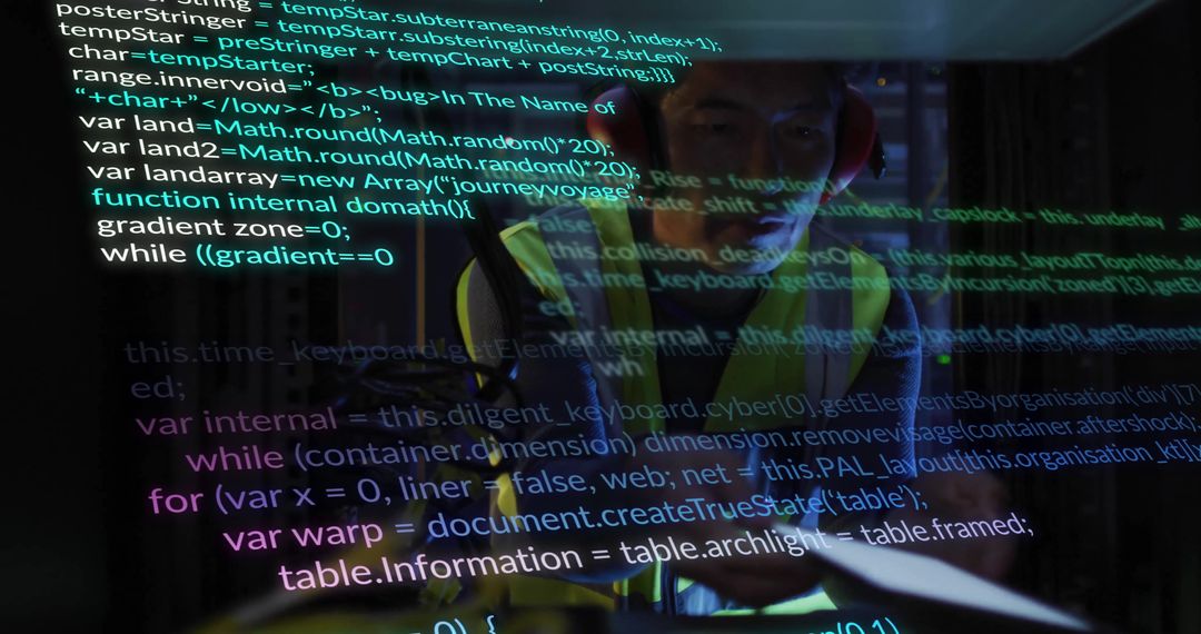 IT Technician Analyzing Digital Data by Computer Servers