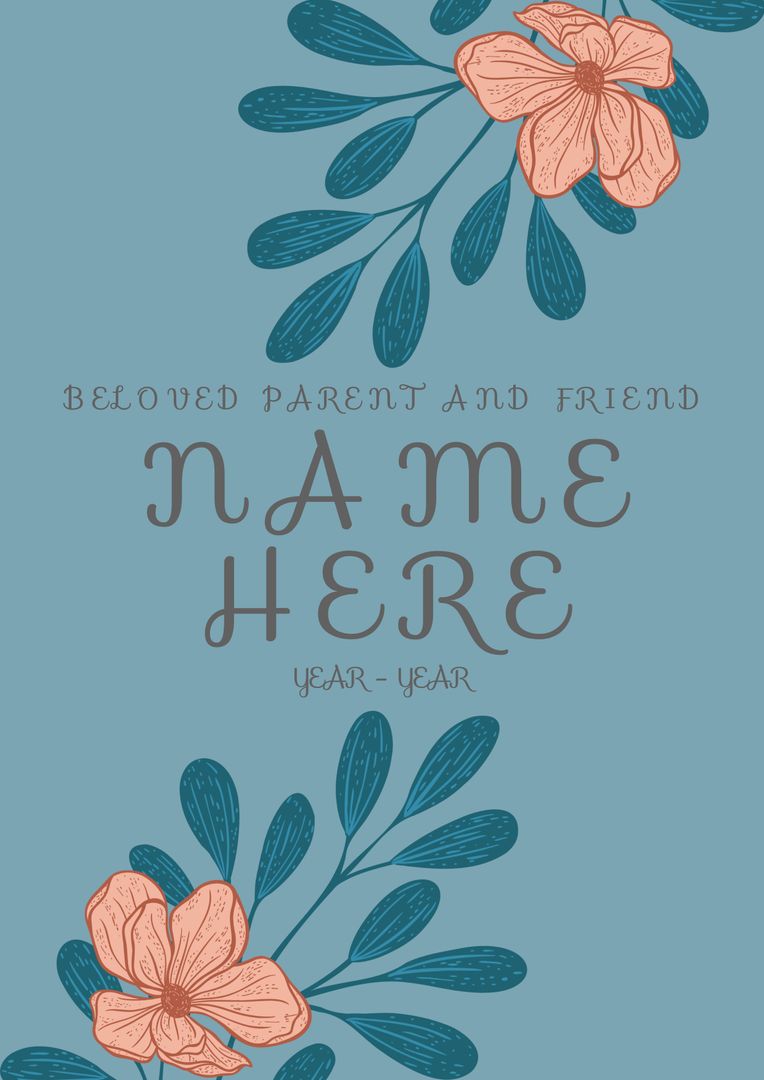 Floral Remembrance Template with Elegant Design