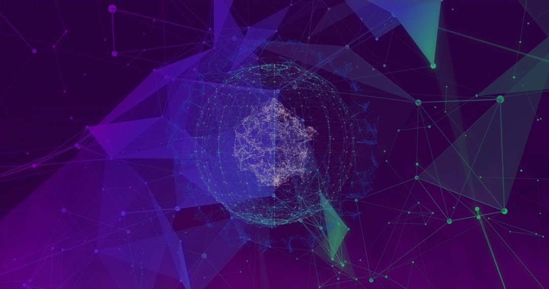 Futuristic Technological Network Sphere Visualization