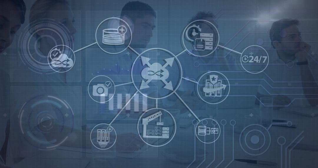 Networking and Technology Concept with Team Collaboration