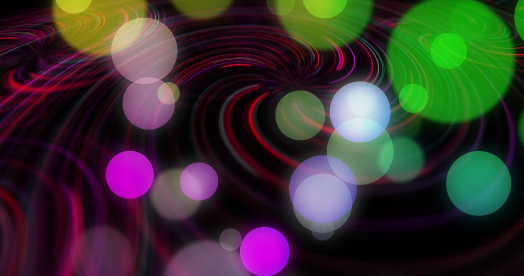 Vibrant Abstract Bokeh and Swirling Lines Background