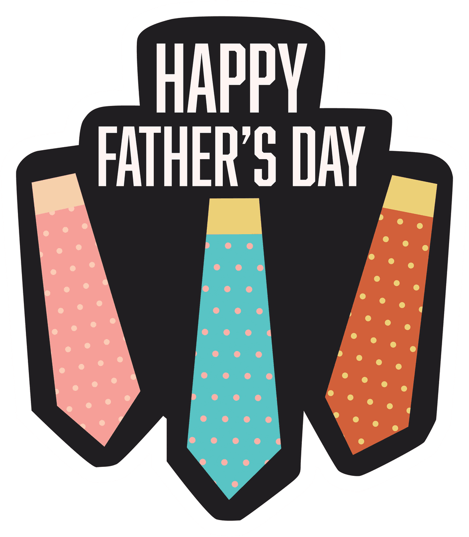Father's Day Ties Graphic on Transparent Background