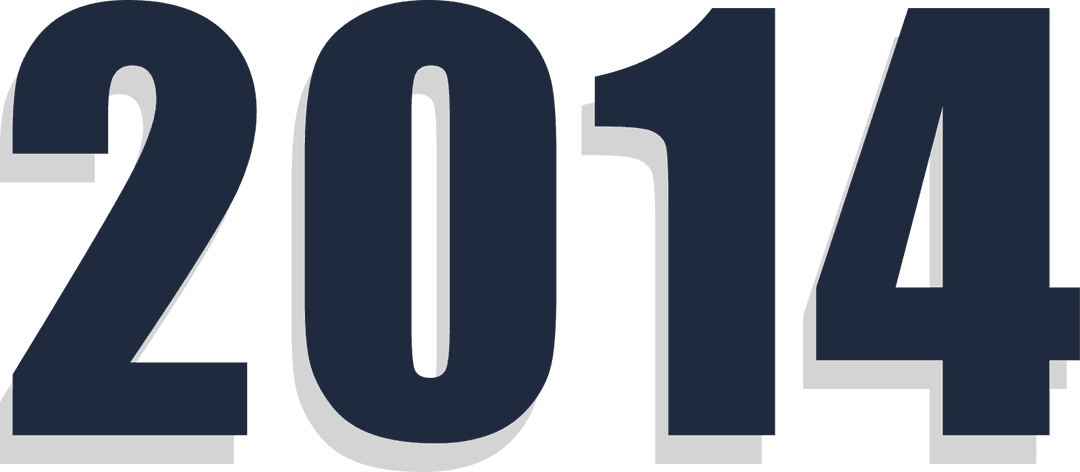 Dark Blue 2014 Text Vector on Transparent Background