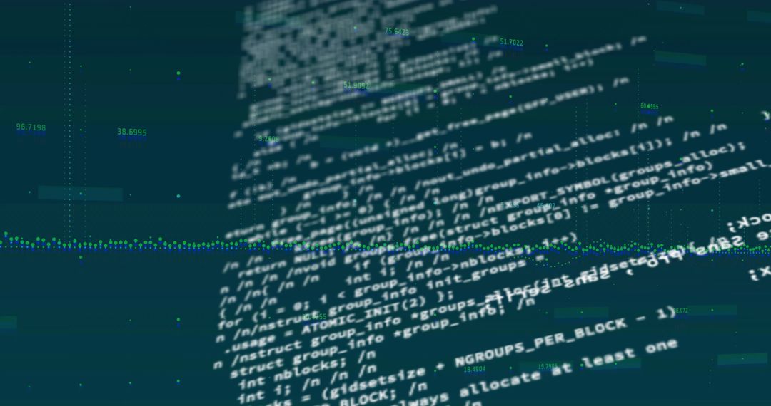 Floating Code Blocks in Futuristic Data Space