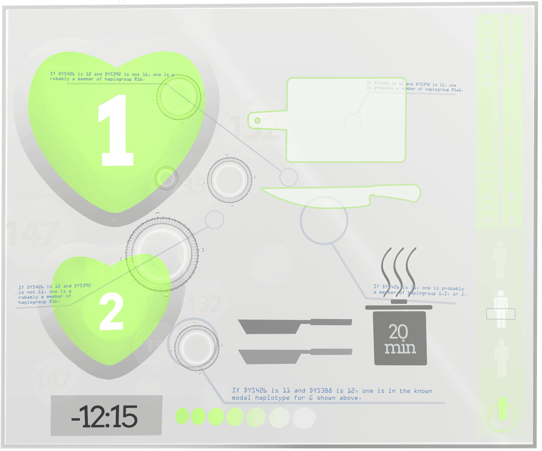 Transparent Cooking Interface with Heart-Shaped Timer Display
