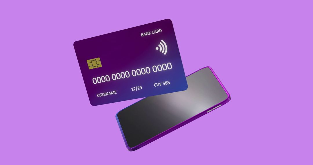 Smartphone and Credit Card for Digital Banking and Payments