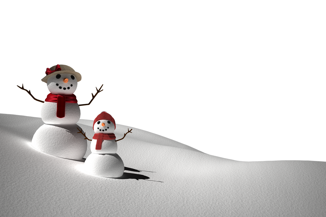 Playful Snowmen with Scarves on Transparent Background Christmas Theme - Download Free Stock Images Pikwizard.com