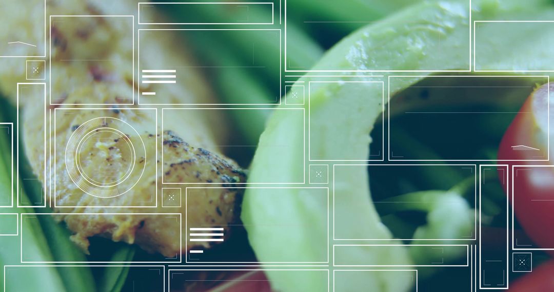 Grilled Chicken with Avocado and Tomatoes Enhanced by Digital Features