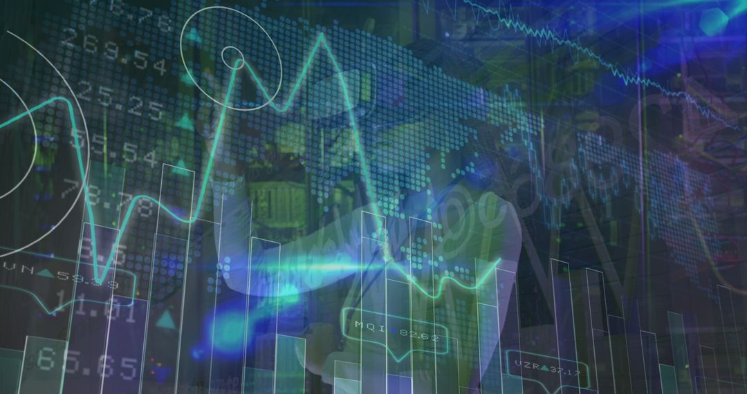 African American Woman Engaging with AR Data Processing in Futuristic Business Space