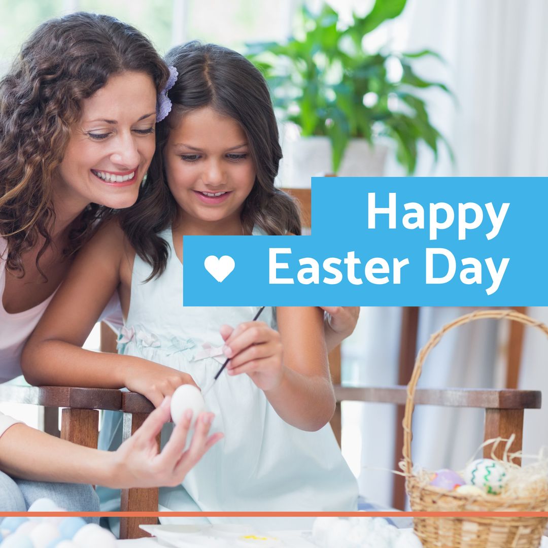 Mother and Daughter Creating Easter Crafts Together