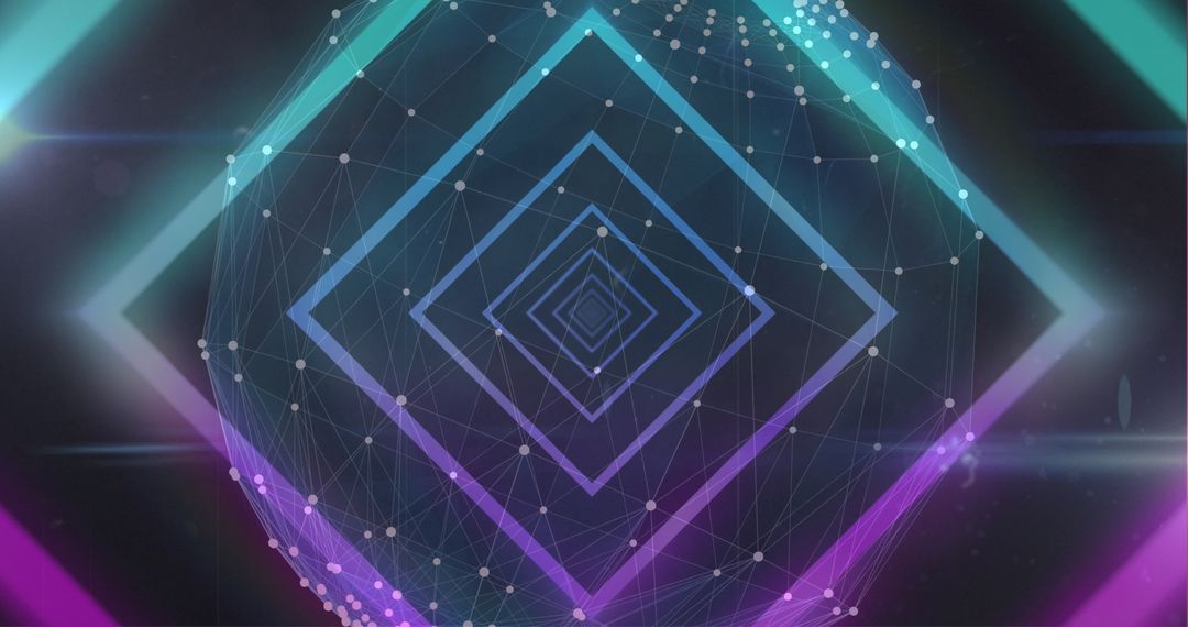 Retro Futuristic Digital Interface with Geometric Patterns