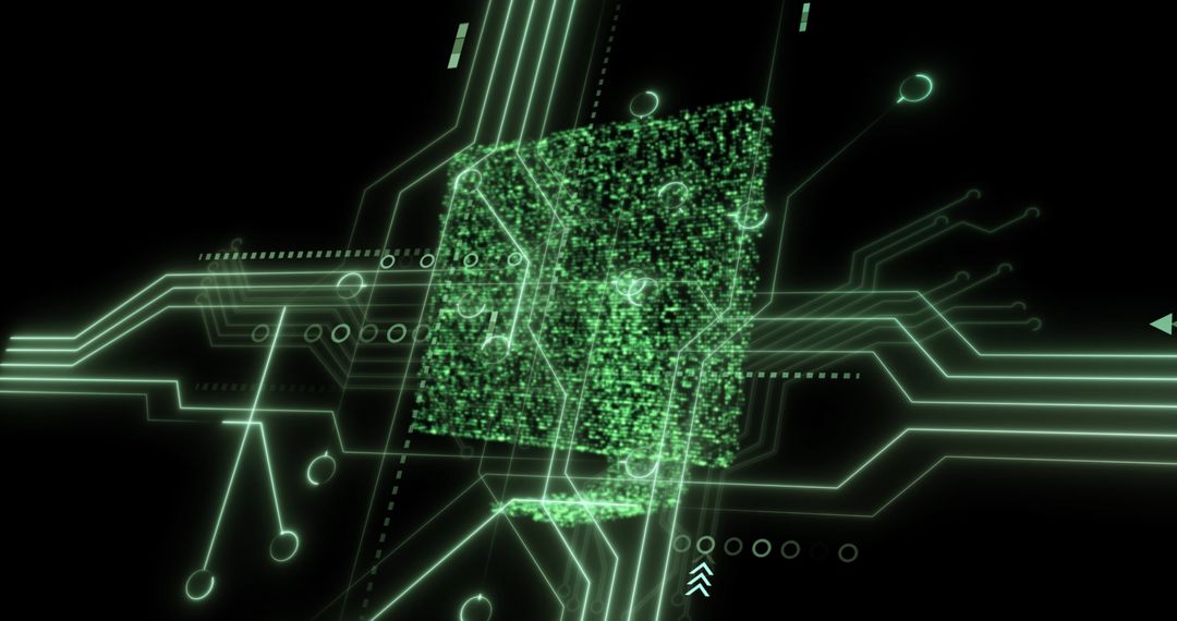 Futuristic Digital Data Processing Visualization