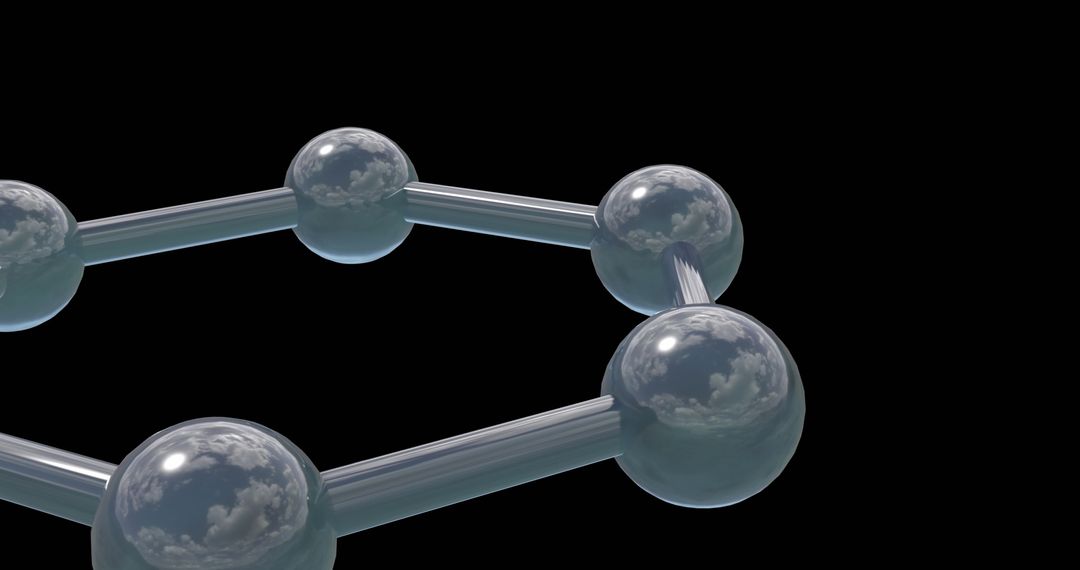 3D Molecular Structure Against Black Background