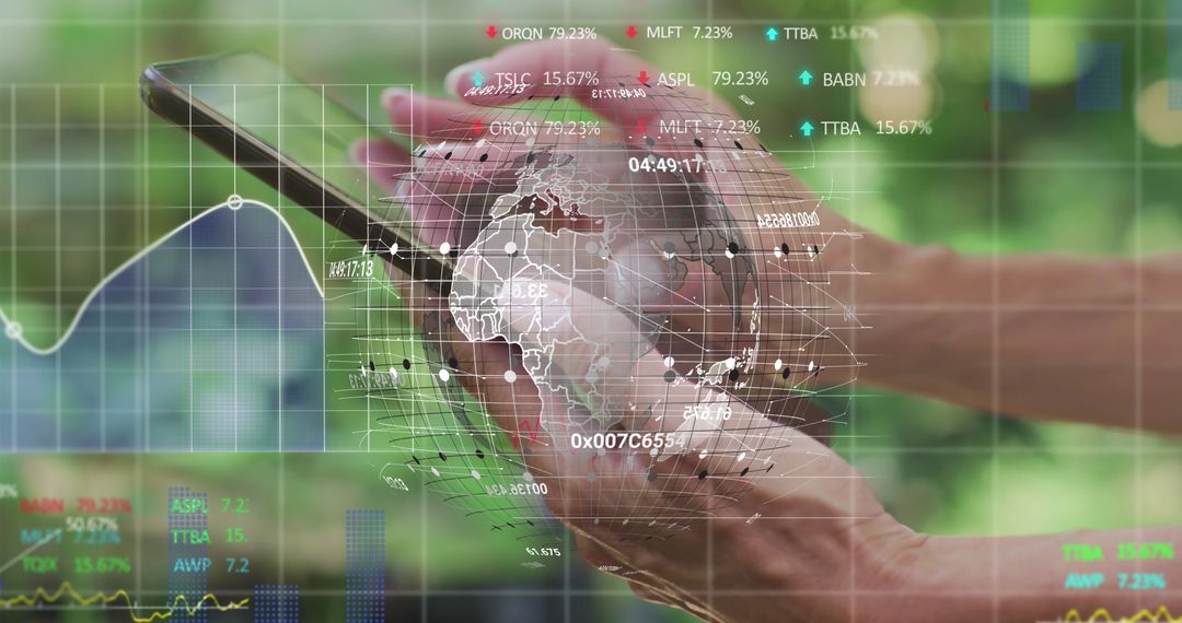 Digital Finance Technology and Network Visualization with Globe Overlay